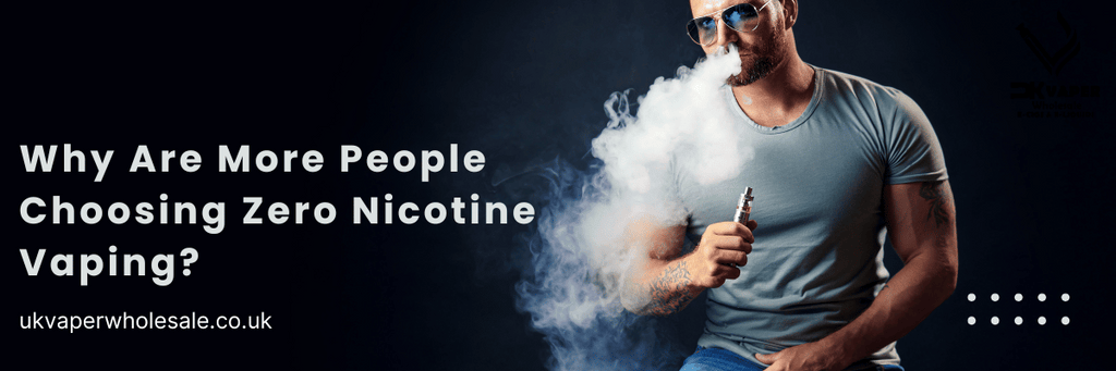 Bottles of 0mg nicotine-free nic salt e-liquid and a refillable pod kit