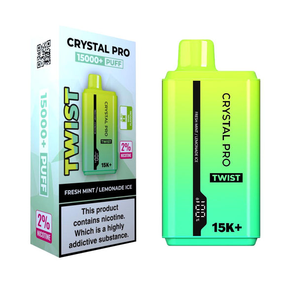 Crystal Pro Twist 15000 Disposable Vape - Box of 5 - Dual flavour