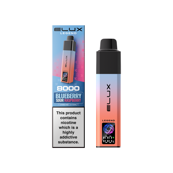 Buy Elux Legend 8000 Pod Vape Kit Box of 5 Blue Sour Raspberry