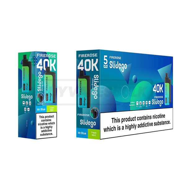 Elux Firerose Slidego 40K Prefilled Vape Kit 5 Pack Mr Blue Fresh Mint