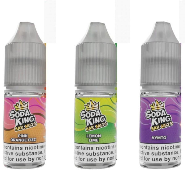 Soda King Bar Nic Salt 10ml - Pack of 10 Available In Pink Orange Fizz Lemon Lime Vymto Flavour