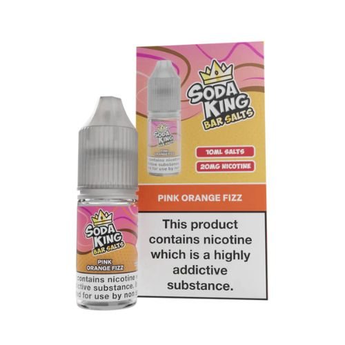 Soda King Bar Nic Salt 10ml - Pack of 10 Available In Pink Orange Fizz Flavour