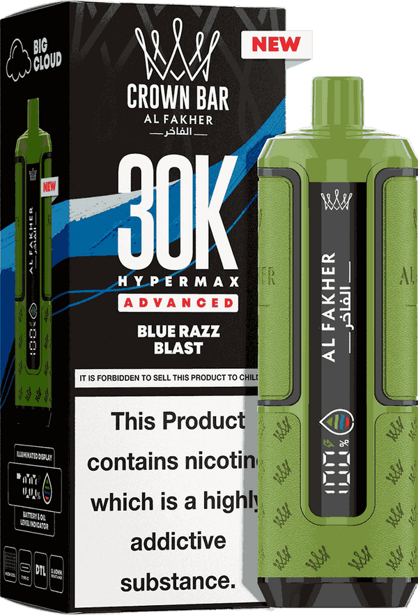 Al Fakhar prefilled pod kit pack of 5 displaying product details & flavour blue razz blast