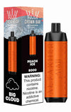 Al Fakher Crown Bar 8000 Puffs Disposable Vape Box of 10 with Peach Ice flavour