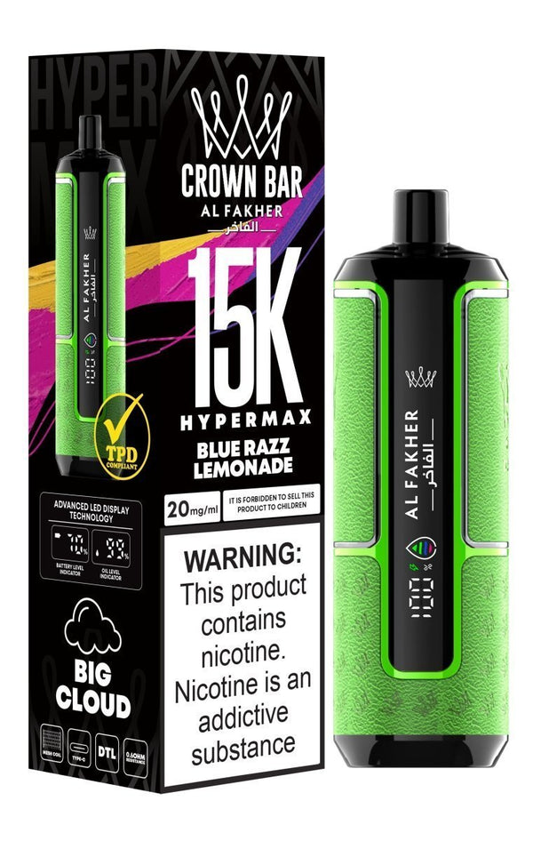 Al Fakher Crown Bar Hypermax 15k Puffs Vape - Box of 5 - Flavour