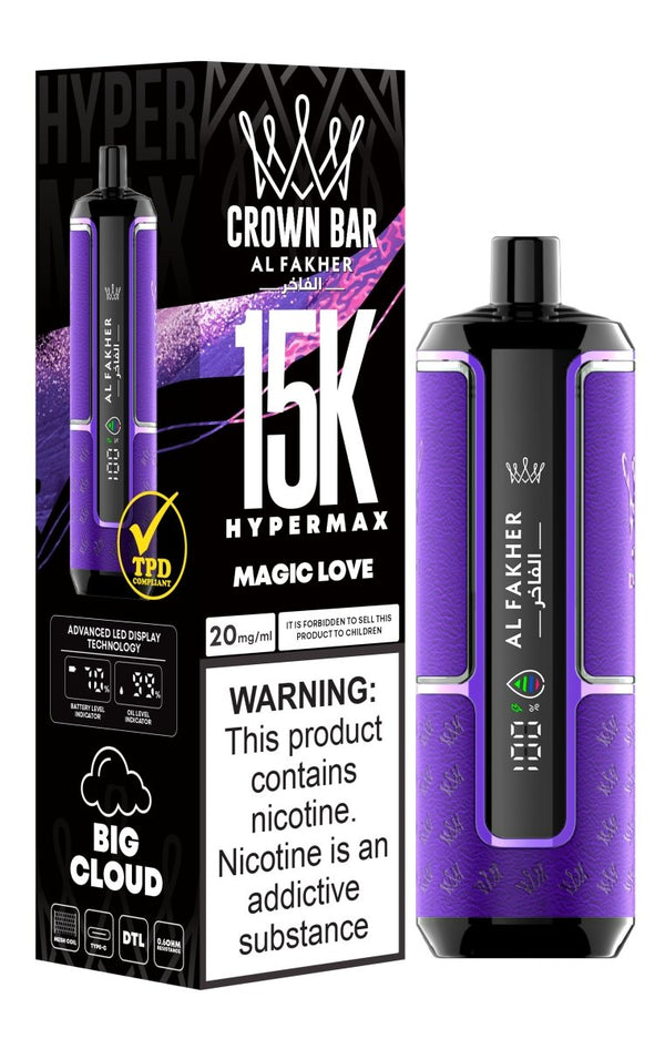 Al Fakher Crown Bar Hypermax 15k Puffs Vape - Box of 5 - Flavour