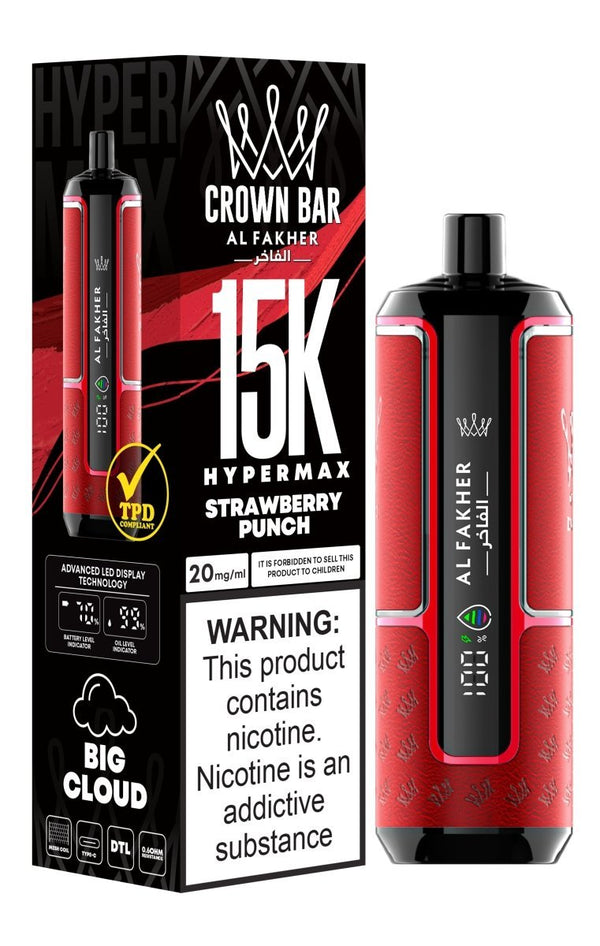 Al Fakher Crown Bar Hypermax 15k Puffs Vape - Box of 5 - Flavour