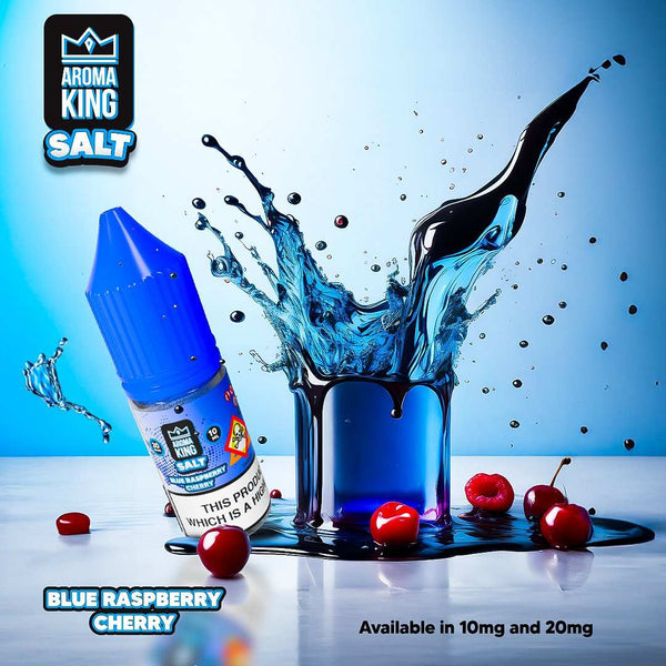 Aroma King Nic Salts 10ml E-liquids in 10 & 20 MG - Box of 10 - with Blue Raspberry Cherry flavour