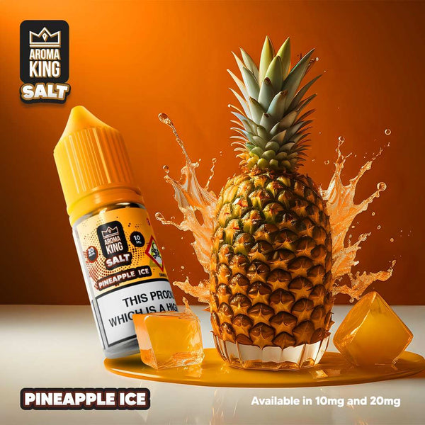 Aroma King Nic Salts 10ml E-liquids in 10 & 20 MG - Box of 10 - with Pineapple Ice flavour