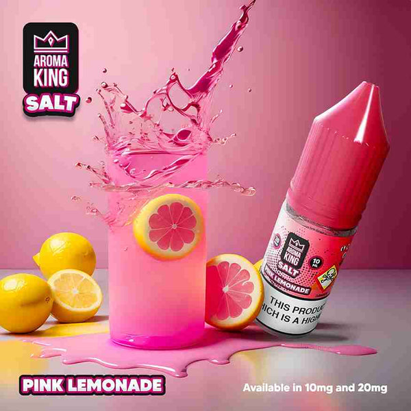 Aroma King Nic Salts 10ml E-liquids in 10 & 20 MG - Box of 10 - with Pink Lemonade flavour