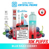 Crystal Prime Aura Bar 10000 Box of 5 - Prefilled Pod Kit - Flavour Blue Razz Cherry available at UK Vaper Wholesale
