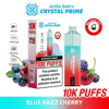 Crystal Prime Aura Bar 10000 Box of 5 - Prefilled Pod Kit - Flavour Blue Razz Cherry available at UK Vaper Wholesale