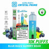 Crystal Prime Aura Bar 10000 Box of 5 - Prefilled Pod Kit - Flavour Blue Razz Gummy Bear available at UK Vaper Wholesale