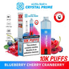 Crystal Prime Aura Bar 10000 Box of 5 - Prefilled Pod Kit - Flavour Blueberry Cherry Cranberry available at UK Vaper Wholesale