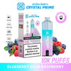 Crystal Prime Aura Bar 10000 Box of 5 - Prefilled Pod Kit - Flavour Blueberry Sour Raspberry available at UK Vaper Wholesale