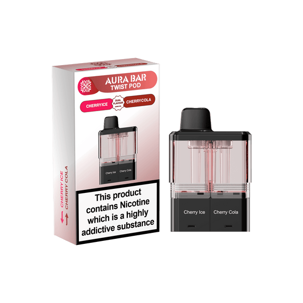 Aura Bar Twist 40k Replacement Pods - Pack of 5 Available In Cherry Ice Cherry Cola Flavour