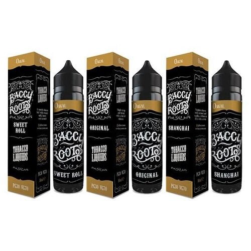 Baccy Roots 50ml Shortfill E Liquid, Sweet Roll, Shanghai, Original Flavour