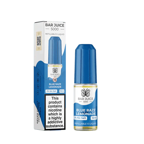 Bar Juice 5000 Nic Salt 10ml - Box of 10 Available In Blue Razz Lemonade Flavour
