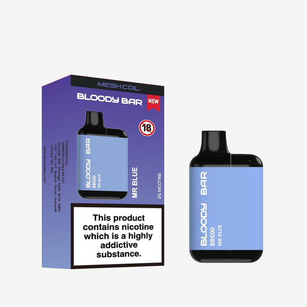 Bloody Bar BB600 Prefilled Pod Vape Pack Of 10, Mr Blue Flavour