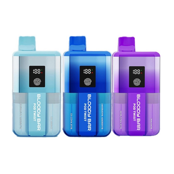 Bloody Bar Pod Twist 20K Prefilled Pod Kit Box of 5 available in Fresh Mint, Mr Blue