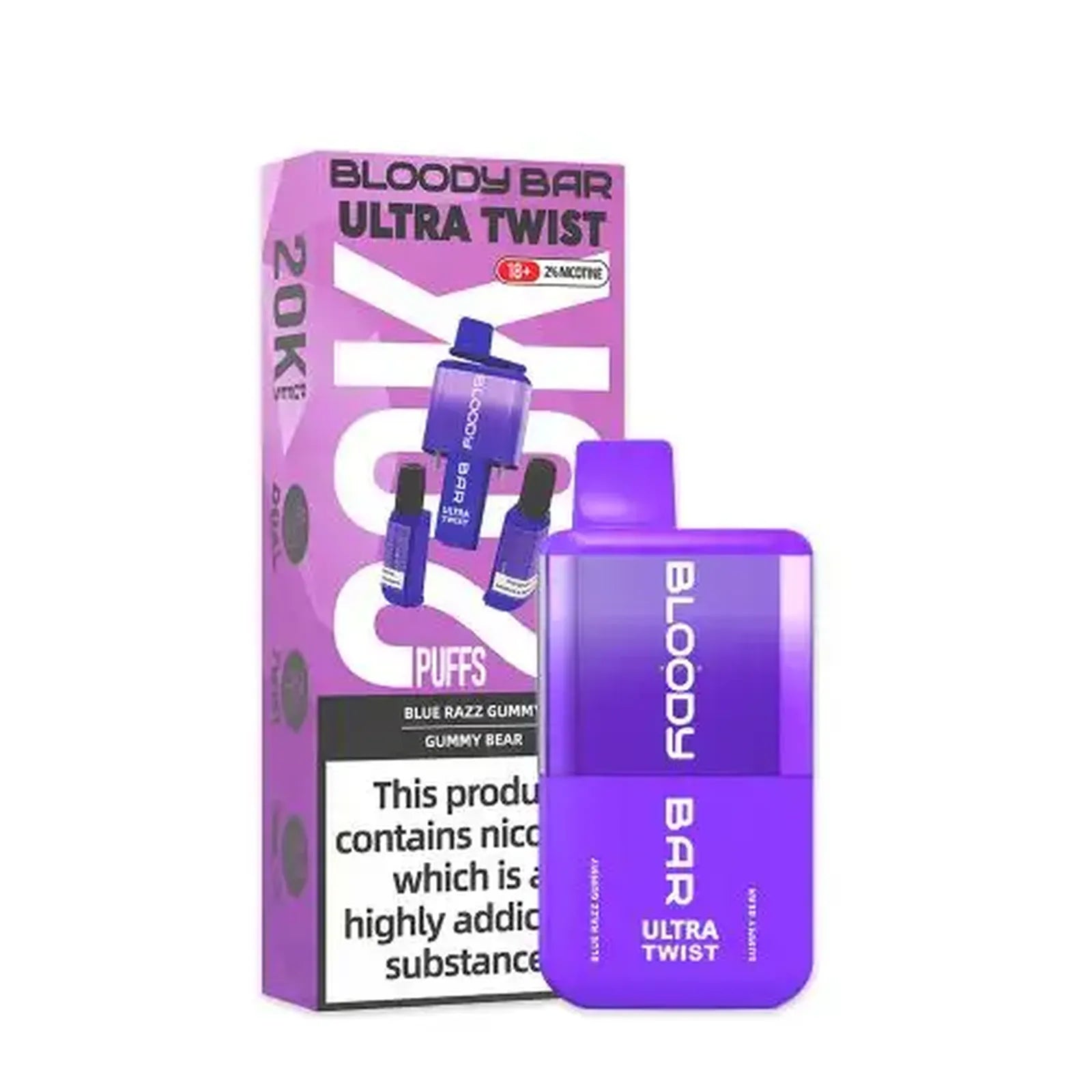 Bloody Bar Ultra Twist 20000 Disposable Vape | Box of 5 Bloody Bar Ultra Twist 20000 Disposable Vape | Box of 5