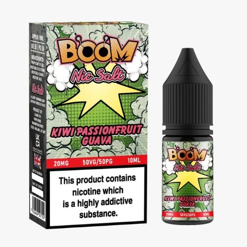 Boom Nic Salt 10ml Pack of 5 Available In Kiwi Passionfruit Guava Flavour
