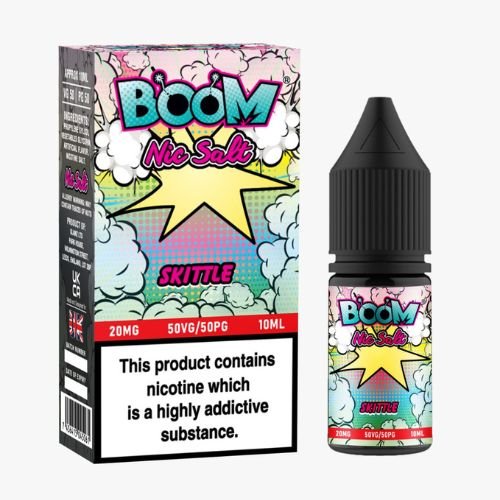 Boom Nic Salt 10ml Pack of 5 Available In Skittle Flavour