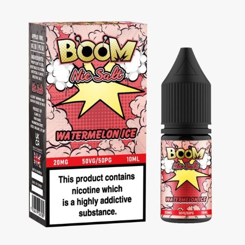 Boom Nic Salt 10ml Pack of 5 Available In Watermelon Ice Flavour