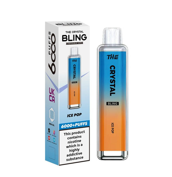 The Crystal Bling 6000 Prefilled Pod Vape - Box of 10 Ice Pop ( £14.99 )