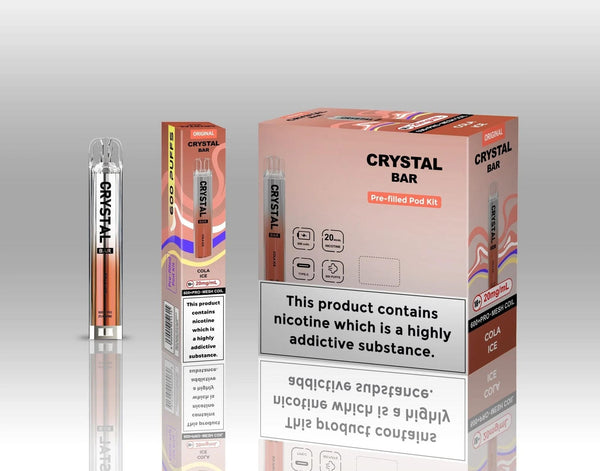 Image of Crystal Bar Original 600 Prefilled Pod Kit Pack of 10 - Flavour Cola Ice