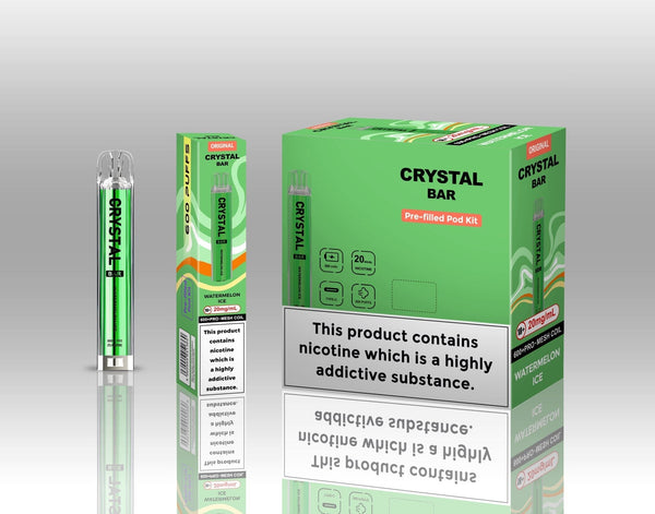 Image of Crystal Bar Original 600 Prefilled Pod Kit Pack of 10 - Flavour Watermelon Ice