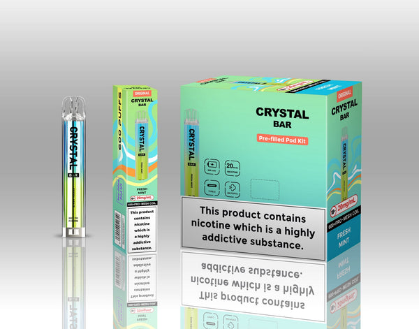 Image of Crystal Bar Original 600 Prefilled Pod Kit Pack of 10 - Flavour Fresh Mint