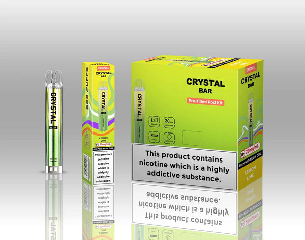 Image of Crystal Bar Original 600 Prefilled Pod Kit Pack of 10 - Flavour Lemon Lime