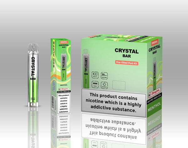 Image of Crystal Bar Original 600 Prefilled Pod Kit Pack of 10 - Flavour Menthol
