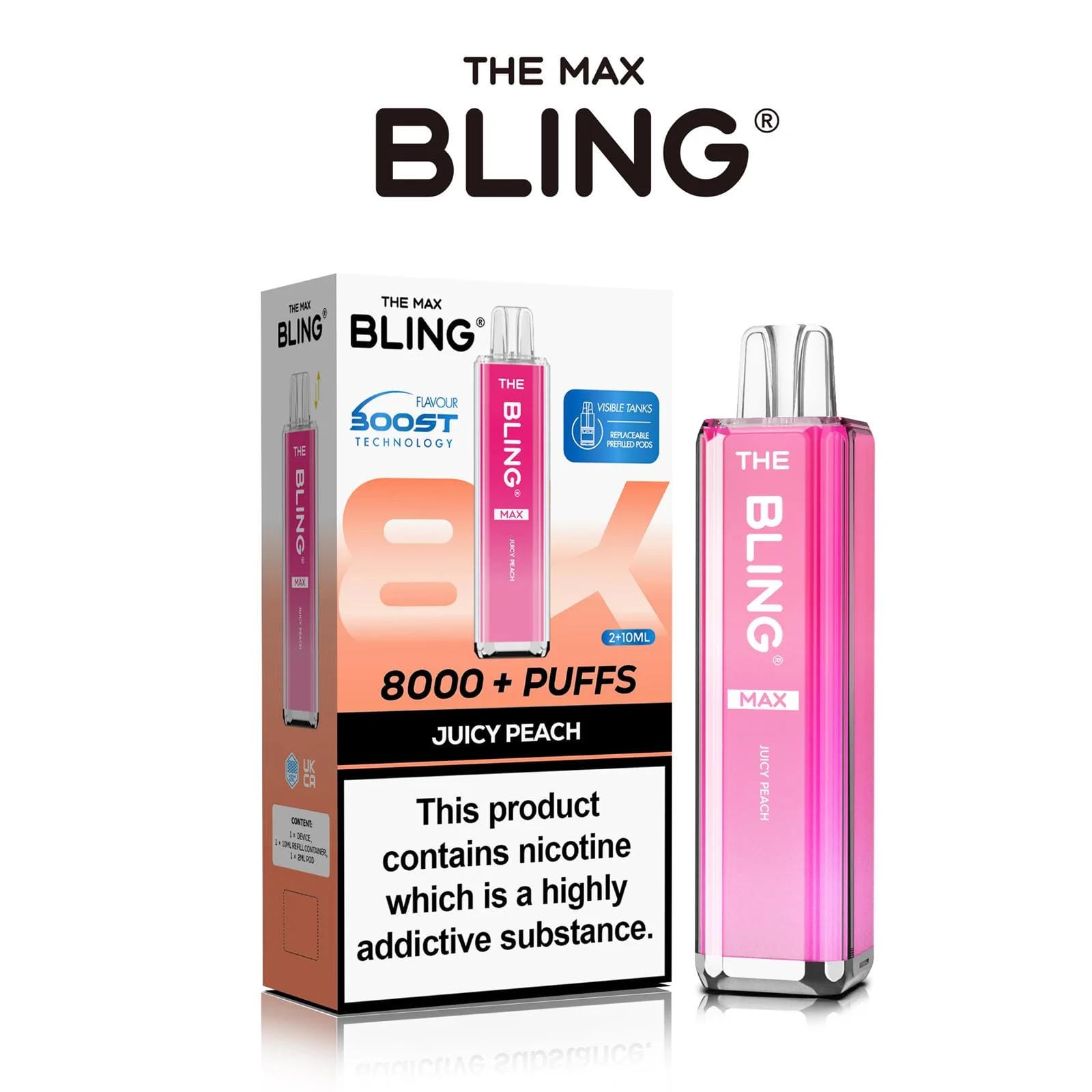 The Crystal Bling Max 8000 Puffs Prefilled Pod Kit - Box of 5 The Crystal Bling Max 8000 Puffs Prefilled Pod Kit - Box of 5