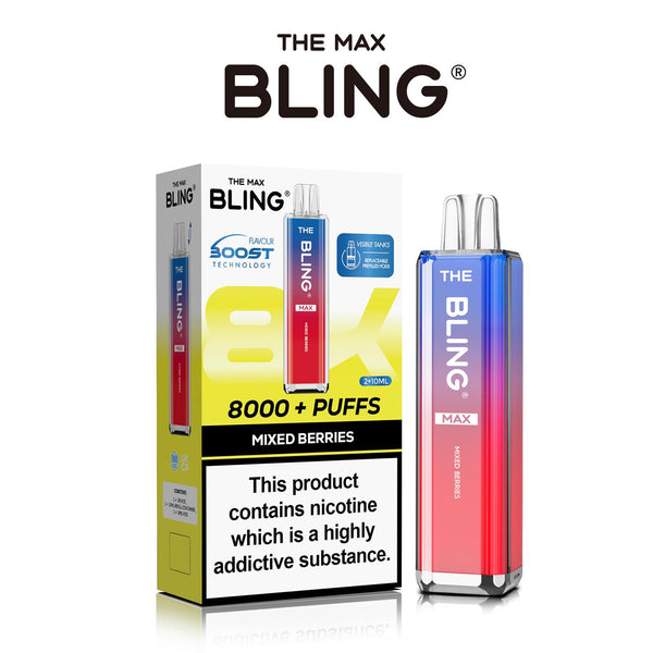 Flavour of Crystal Bling Max 8000 Pod Kit, available in Wholesale Box of 5 at Uk Vaper Wholesale