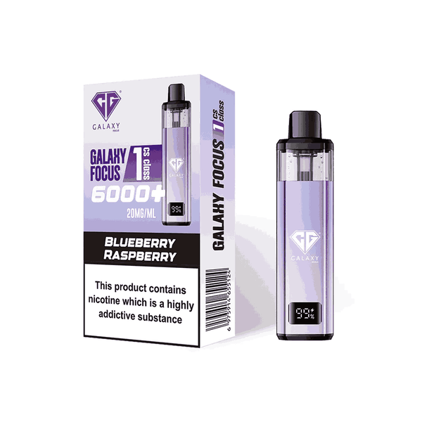 Crystal Galaxy Focus 6000 Vape Kit Box of 5 - Blueberry Raspberry