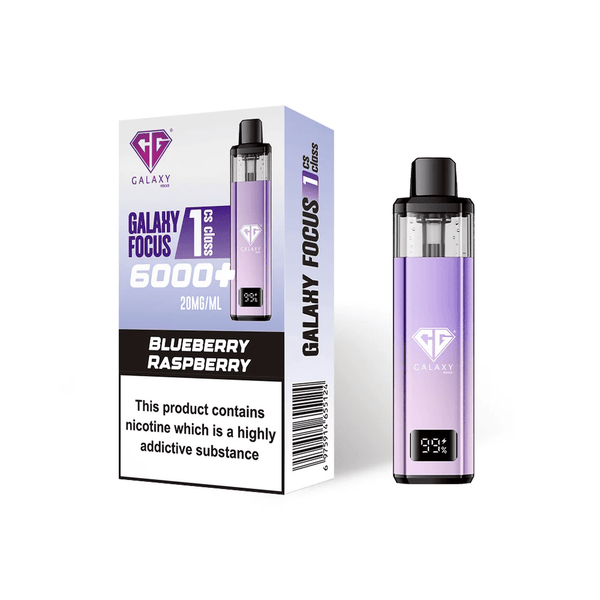 Crystal Galaxy Focus 6000 Vape Kit Box of 5 - Blueberry Raspberry - vapeukwholesale