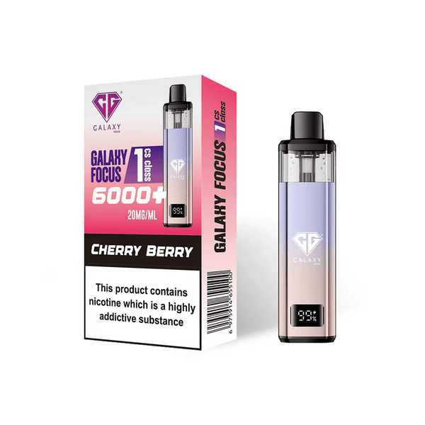 Crystal Galaxy Focus 6000 Vape Kit Box of 5 - Cherry Berry - vapeukwholesale