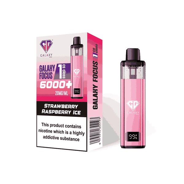 Crystal Galaxy Focus 6000 Vape Kit Box of 5 - Strawberry Raspberry Ice
