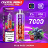 Crystal Prime 7000 Puff Disposable Vape Box of 10 - Flavour Blue Razz Cherry