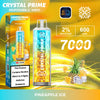 Crystal Prime 7000 Puff Disposable Vape Box of 10 - Flavour Pineapple Ice