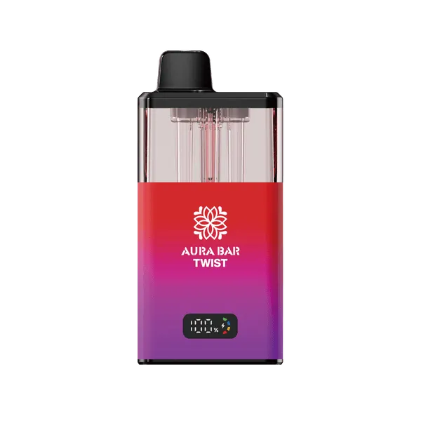 Crystal Prime Aura Bar Twist 40k Vape Kit - Box of 5 in Red Purple Available at UK Vaper Wholesale