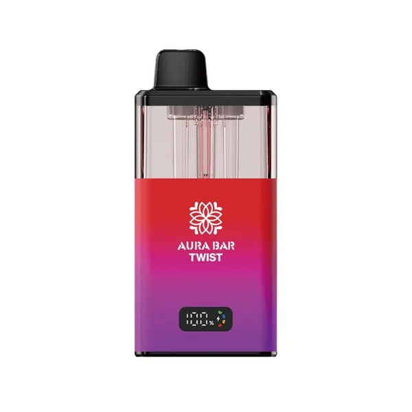 Crystal Prime Aura Bar Twist 40k Vape Kit - Box of 5 in Red Purple Available at UK Vaper Wholesale