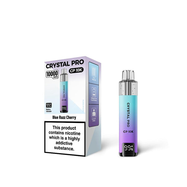 Blue Razz Cherry Flavour of The Crystal Pro 10000 (CP10K) Prefilled Pod Kit - Box of 5 at UK Vaper Wholesale