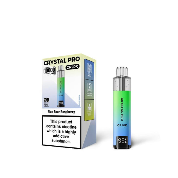 Blue Sour Raspberry Flavour of The Crystal Pro 10000 (CP10K) Prefilled Pod Kit - Box of 5 at UK Vaper Wholesale