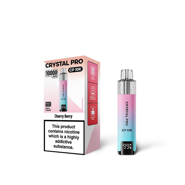 Cherry Berry Flavour of The Crystal Pro 10000 (CP10K) Prefilled Pod Kit - Box of 5 at UK Vaper Wholesale