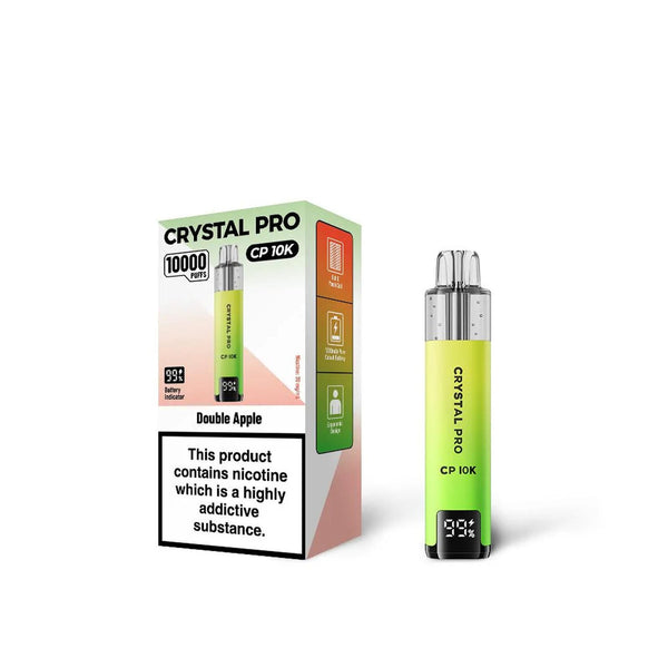 Double Apple Flavour of The Crystal Pro 10000 (CP10K) Prefilled Pod Kit - Box of 5 at UK Vaper Wholesale