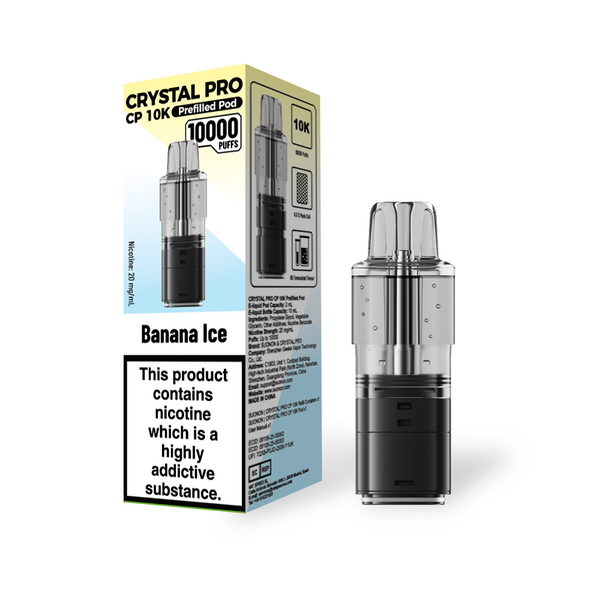 Crystal Pro CP 10k Replacement Pods Box f 5 Available In Banana Ice Flavour