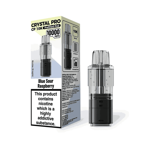 Crystal Pro CP 10k Replacement Pods Box f 5, Blue Sour Raspberry Flavour